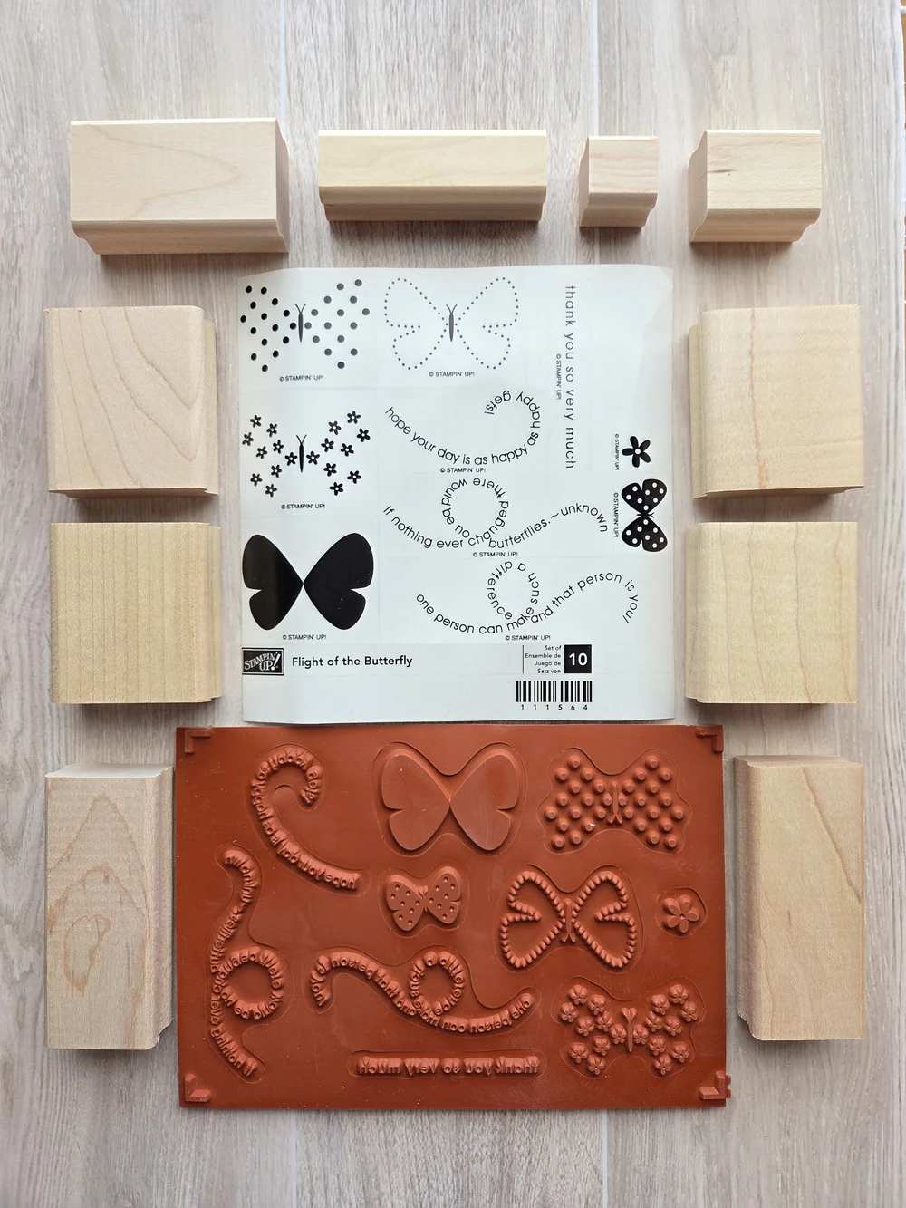 Stampin' Up! Flight of the Butterfly Unmounted Rubber Stamp Set - 10 Stamp Set